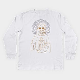 Juan Diego el podcastero Nican Mopohua en café T-Shirt Kids Long Sleeve T-Shirt